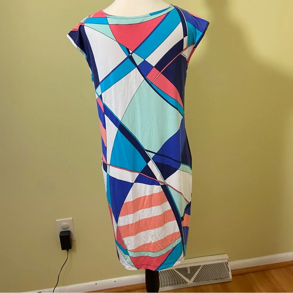 Tori Richard Honolulu Hawaii Geometric Multicolor Dress size M - Picture 3 of 8